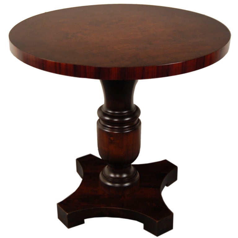 Swedish Art Deco Round Pedestal End or Side Table