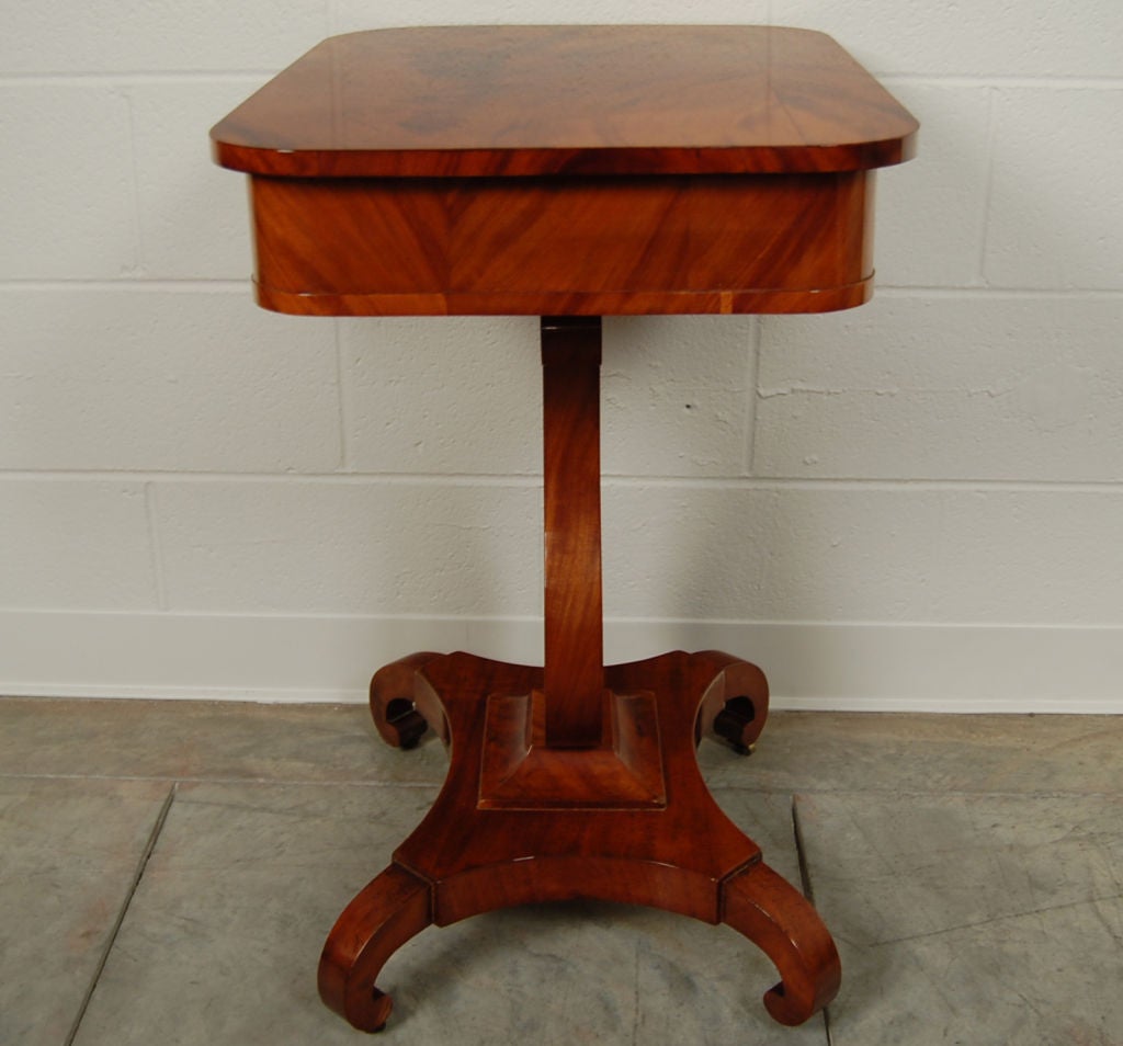 Antique Swedish Karl Johan, Biedermeier Lyre Pedestal Table In Excellent Condition For Sale In Atlanta, GA
