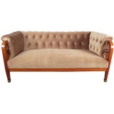 Swedish Jugend Art Nouveau Tufted Mahogany Sofa