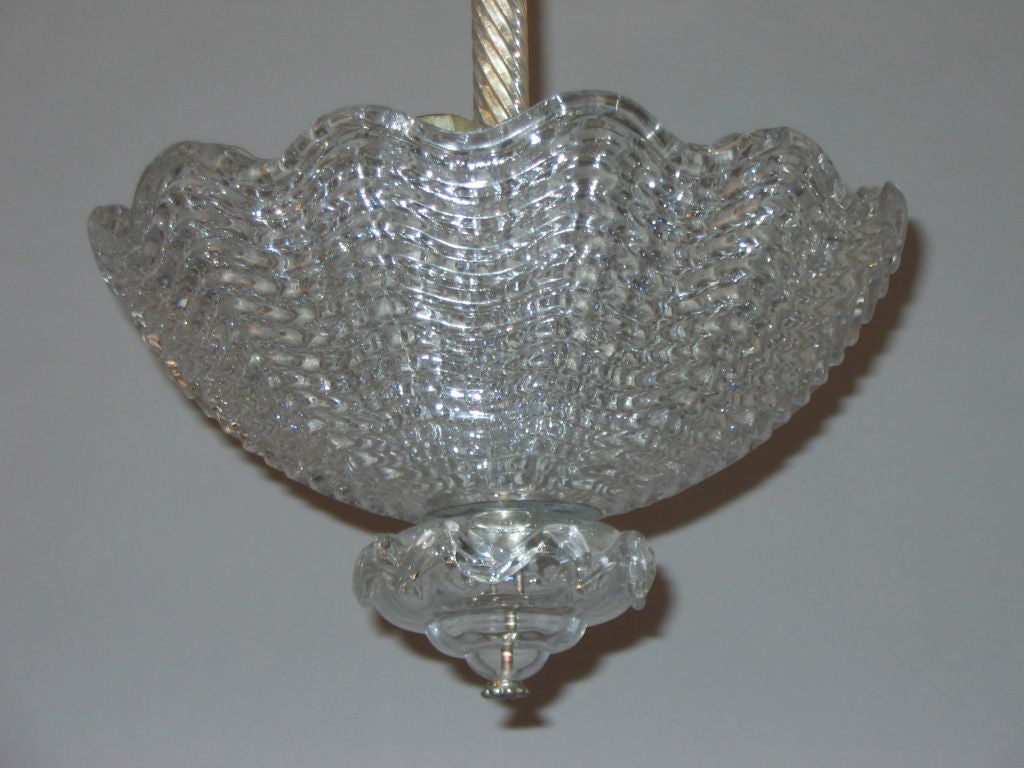 Swedish Orrefors Crystal Pendant Chandelier by Vicke Lindstrand In Good Condition For Sale In Atlanta, GA