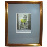 Mixed Media Engraving and Watercolor Composition by Bo Lundqvist