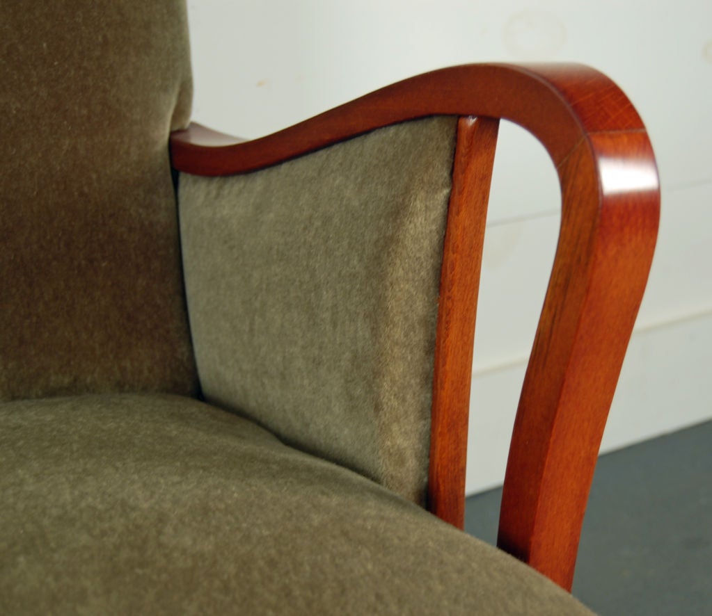 Pair of Swedish Art Deco Moderne Club Chairs 4