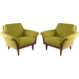Vintage Pair of Swedish Mid-Century Modern Teak Club Chairs