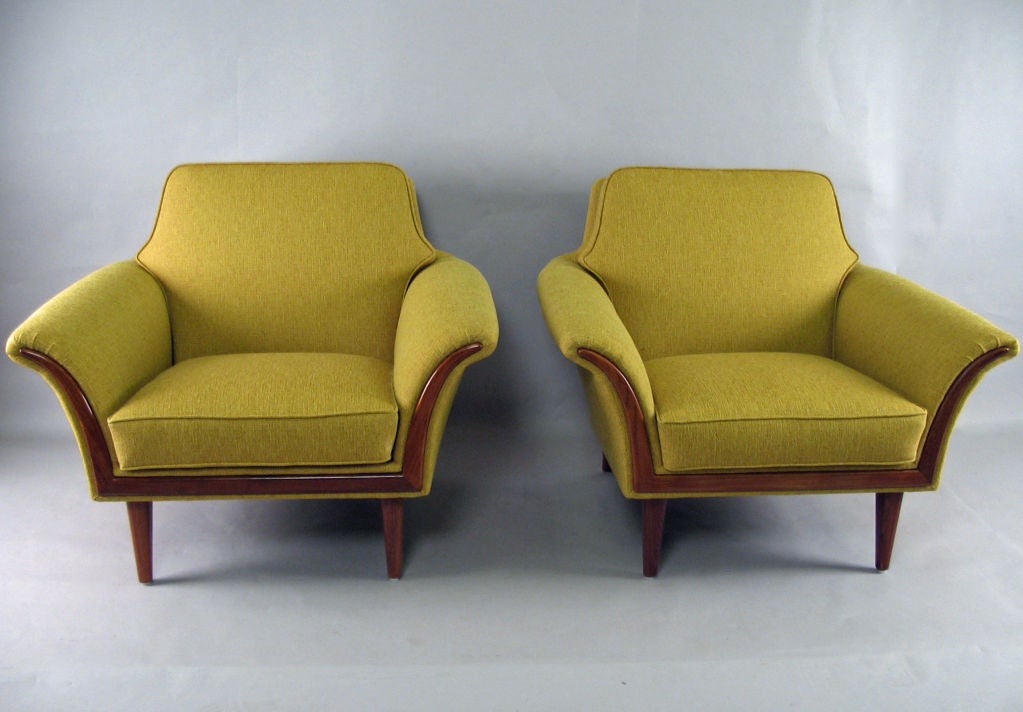 Pair of Swedish Mid-Century Modern Teak Club Chairs