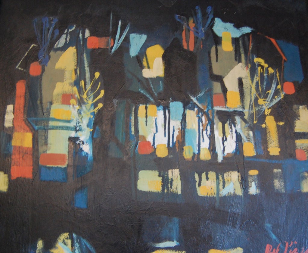 Swedish Abstact Painting by Louis Del Pizzo