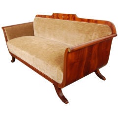 Antique *SALE*  Swedish Empire Revival Biedermeier Crotch Mahogany Sofa