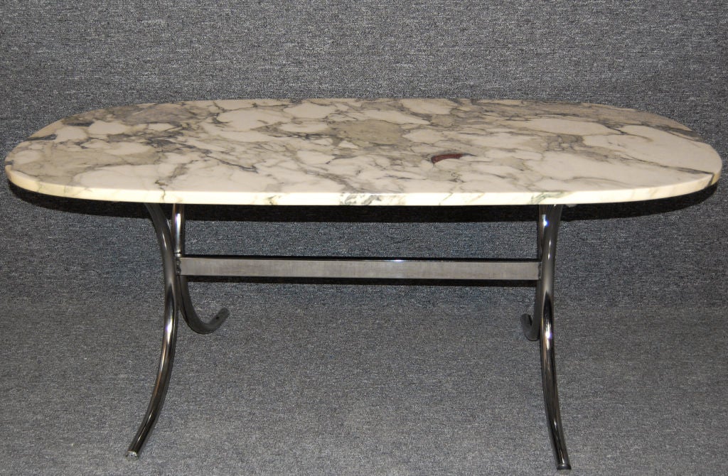 20th Century Danish Mid-Century Modern Marble and Chrome Coffee Table