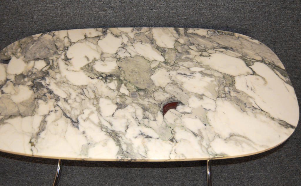 Danish Mid-Century Modern Marble and Chrome Coffee Table 7