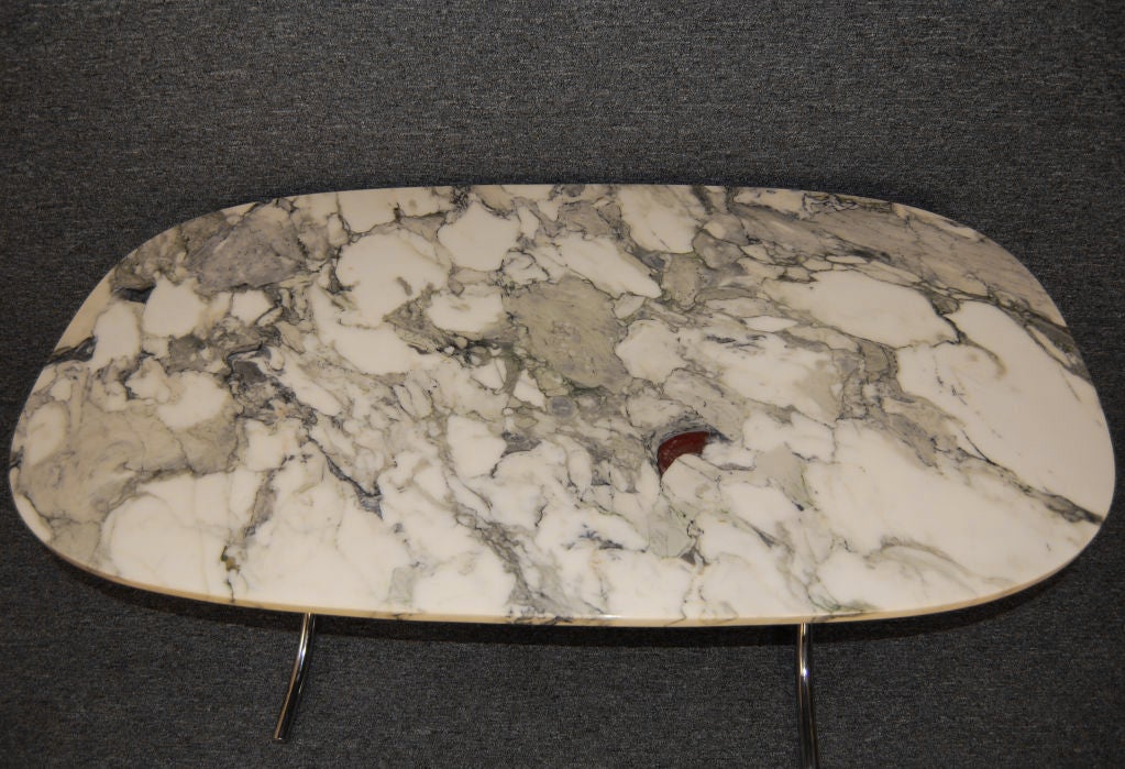 Danish Mid-Century Modern Marble and Chrome Coffee Table 5