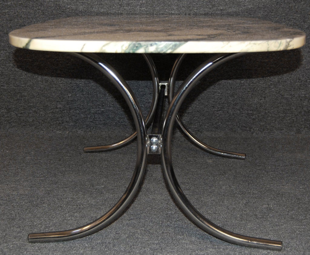 Danish Mid-Century Modern Marble and Chrome Coffee Table 4