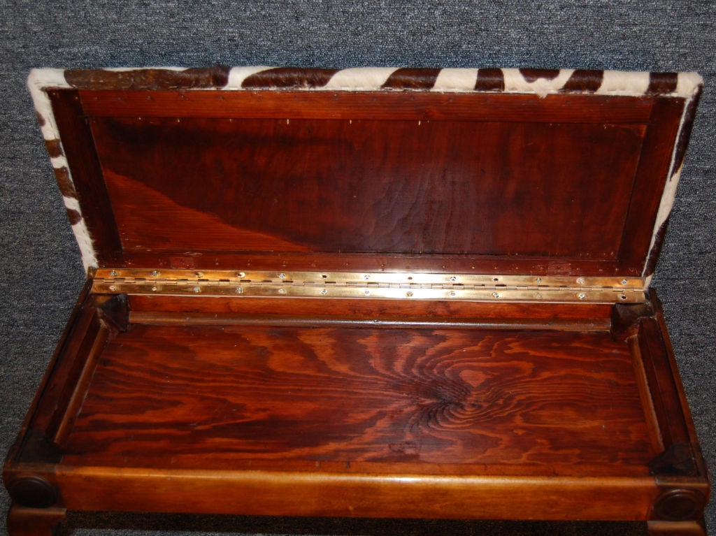 Swedish Art Deco Flame Birch and Zebra Piano Bench 3