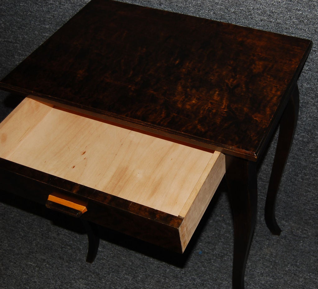 20th Century Swedish Art Deco Flame Birch End or Side Table For Sale
