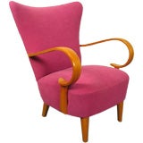 Swedish Art Moderne Open Arm Chair in Elm