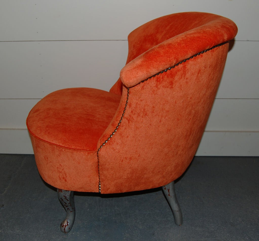 orange slipper chair