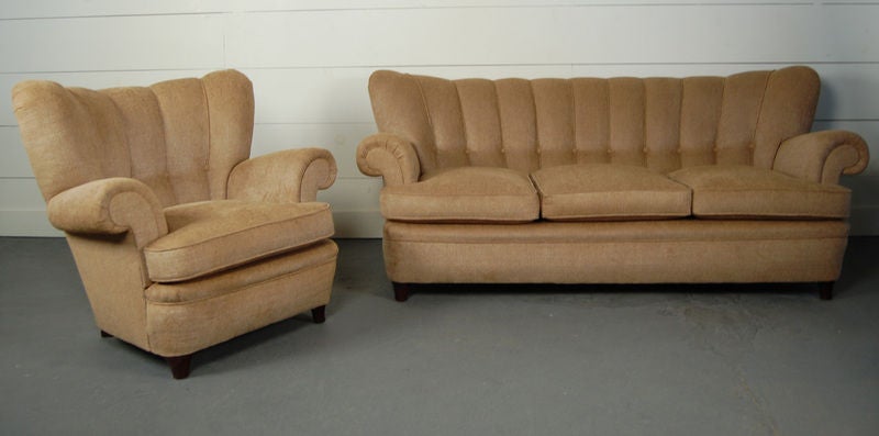 *SALE*  Swedish Art Moderne Tufted Club Arm Chair 4