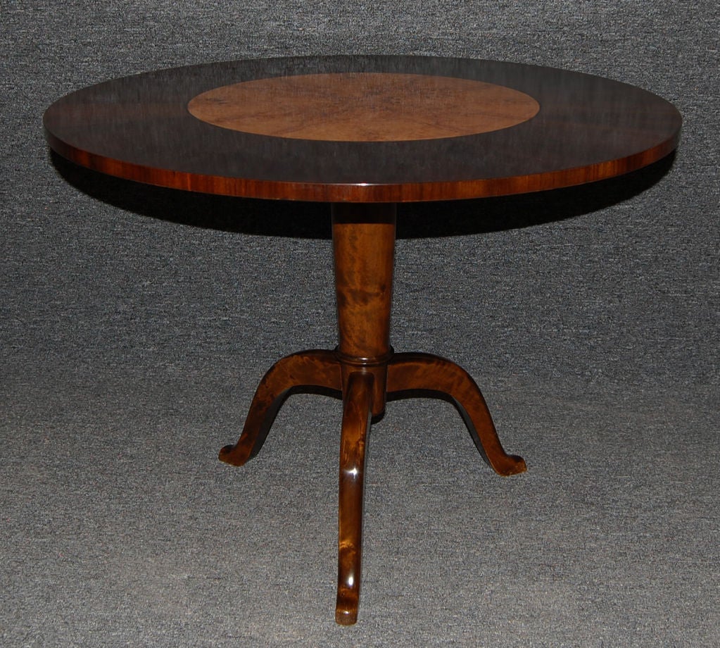 Swedish Art Deco End Table of Rosewood, Carpathian Elm and Birch 1