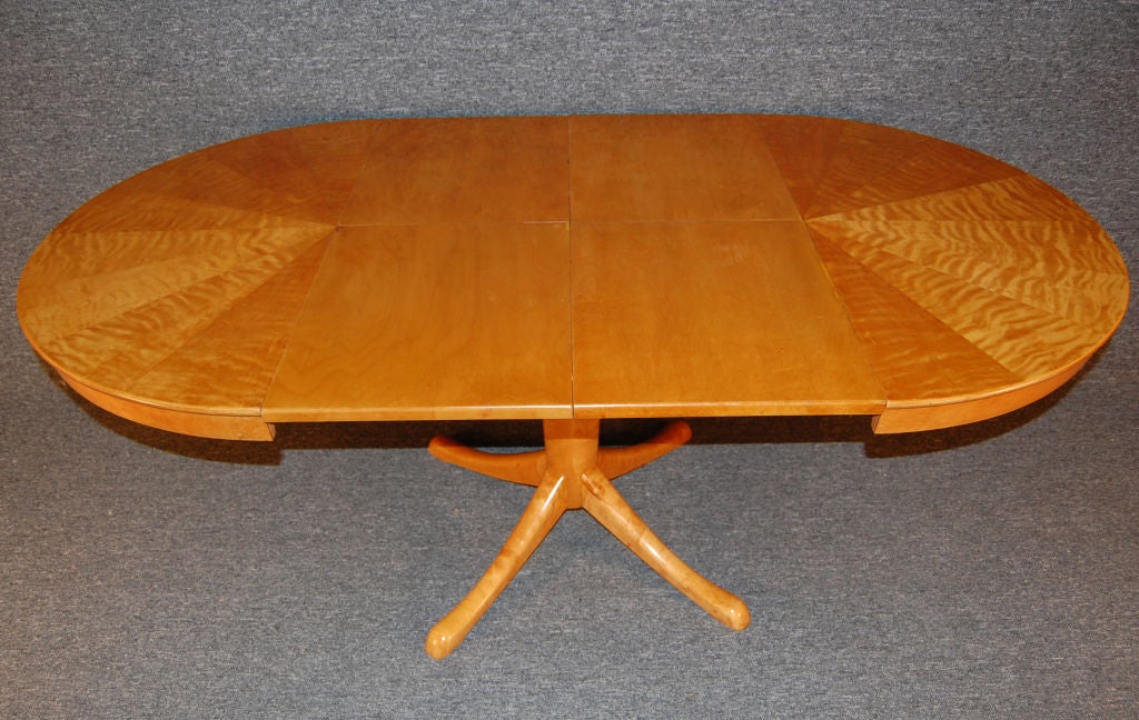 Swedish Art Moderne Flame Birch Extension Game or Dining Table 3