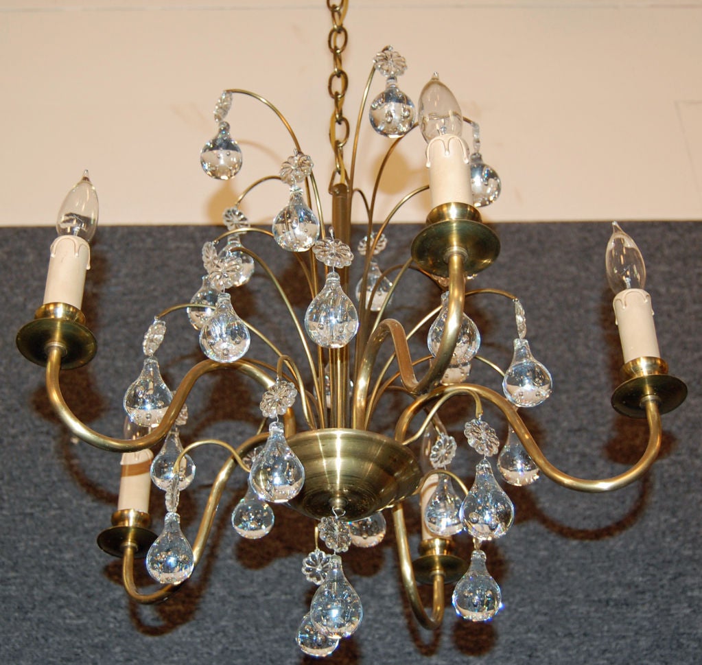 brass and crystal chandelier