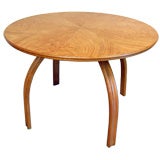Table ronde suédoise moderniste vintage en bois courbé