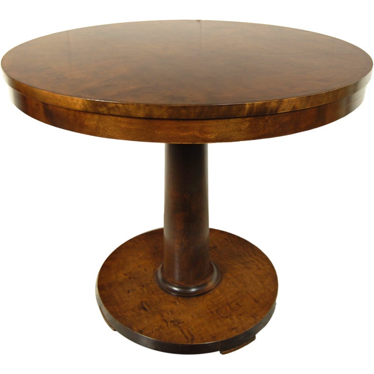 Swedish Art Deco Round Pedestal End or Side Table