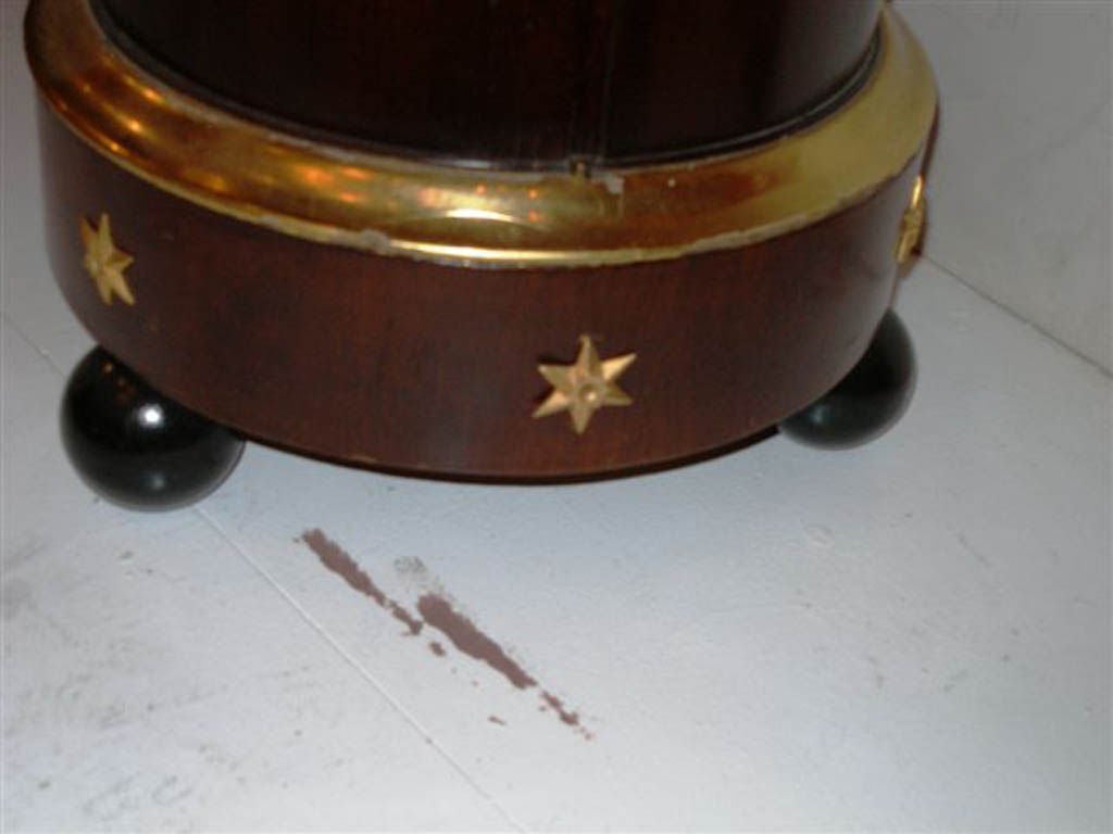 Empire Mahogany Poe Table, One Door with Lyre and Star Motif