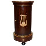 Empire Mahogany Poe Table, One Door with Lyre and Star Motif