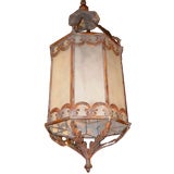 Iron Octagonal Lantern, Ribbon, Garland, and Leaf Motif