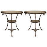 Two French Directoire Style Round Gueridon End Tables