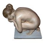 Porcelain Nude Woman Drinking Water