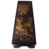 Jansen Black Landscape Table Decorated in James Mont Manner