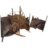 Three Part Abstract Metal Sculpture by Jean Claude Delagneau