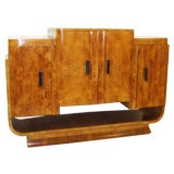 Art Deco Sideboard Burl Walnut 4 Doors U Base