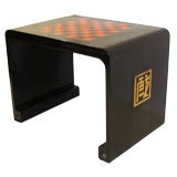 Modern Game Table, Black Lacquer, U Form, Chinese Side