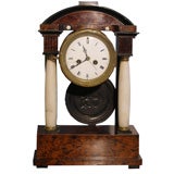 Baltic Neo-Classical Ebonized and Alabaster Mantle Clock