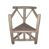 Faux Bamboo Metal crème painted corner chair