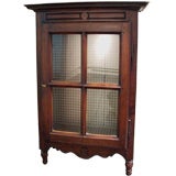 Diminutive Fruitwood One Door Vitrine with Marble Top
