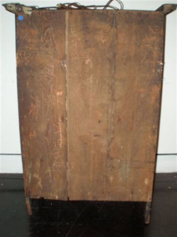 Diminutive Fruitwood One Door Vitrine with Marble Top