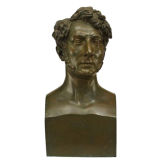 English Regency Classical Form Bronze Bust-Signed and Dated