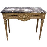 Pair of Gilt Wood Neo-Classical Style Marble Top Consoles