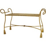 Iron Gilt Rope Form Window Bench Form Stretcher Scroll Form Arms