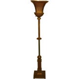 Art Deco Floor Lamp, Brass Urn Form Top