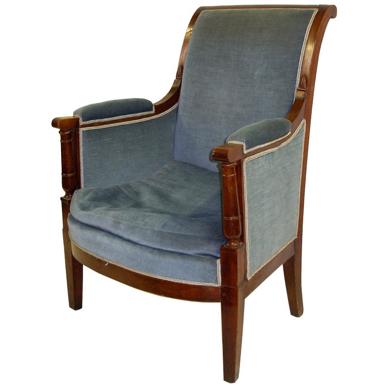Empire Bergere Blue Upholstery Armchair