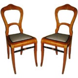 Pair of Walnut Biedermeier Chairs Antique Pair of Walnut Biedermeier Chairs