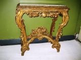 Ornate Gilt Carved Marble Top Console