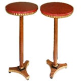 Pair of Faux Marble Pedestals on Gilt Bases