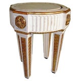 Antique Crème/Gilt Decorated Marble Inset Stand