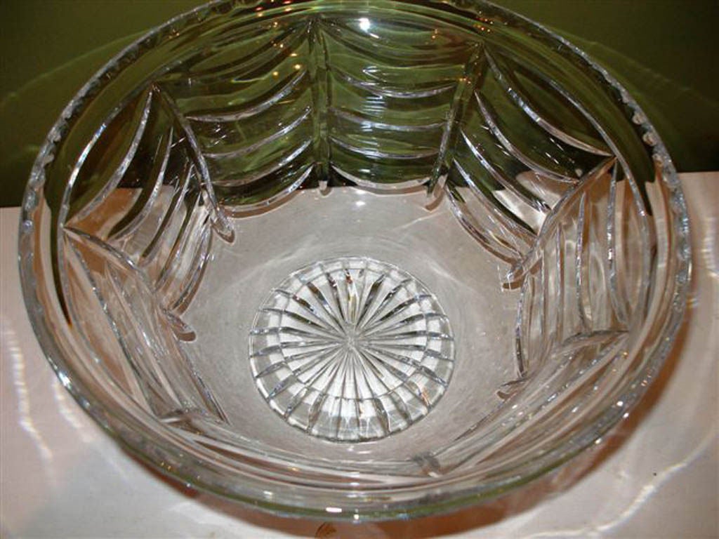 French Crystal Punch Bowl in Garland Form