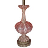 Murano Glass Lamp, Pink to Clear