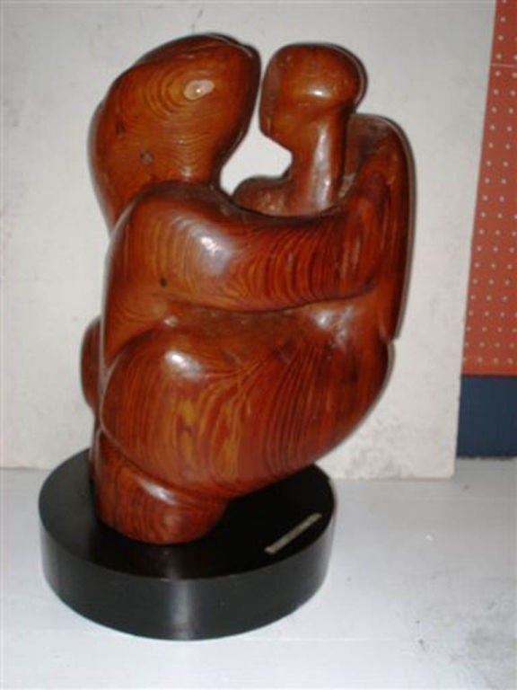 Wood Sculpture, Abstract, Titled "Two Torsos"