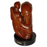 Wood Sculpture, Abstract, Titled "Two Torsos"